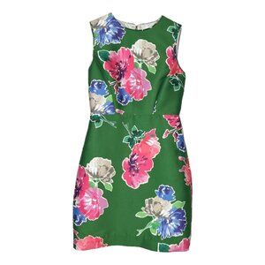 kate spade Green Floral Sheath Dress with Pink, Blue & Cream Flowers
